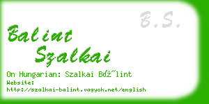 balint szalkai business card